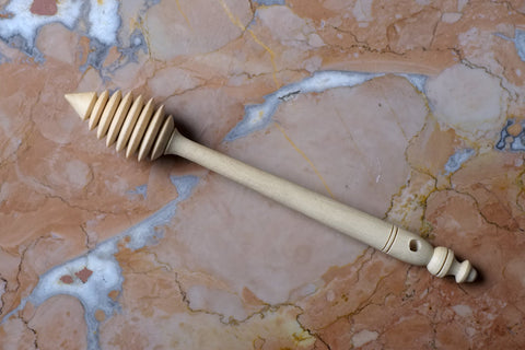 Hand-carved wooden honey dipper