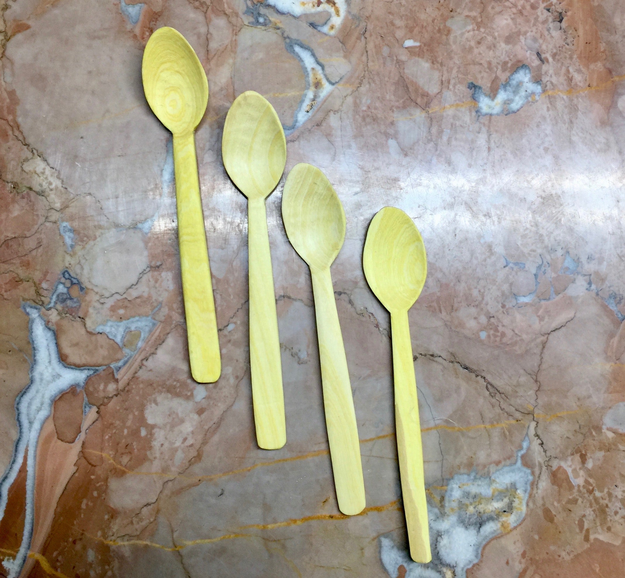 Hand-carved wooden tea spoons