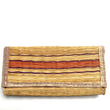 Unique hand-stitched wicker clutch