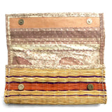 Unique hand-stitched wicker clutch