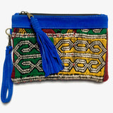 Leather and kilim clutch