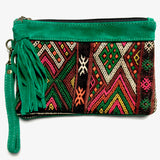 Leather and kilim clutch